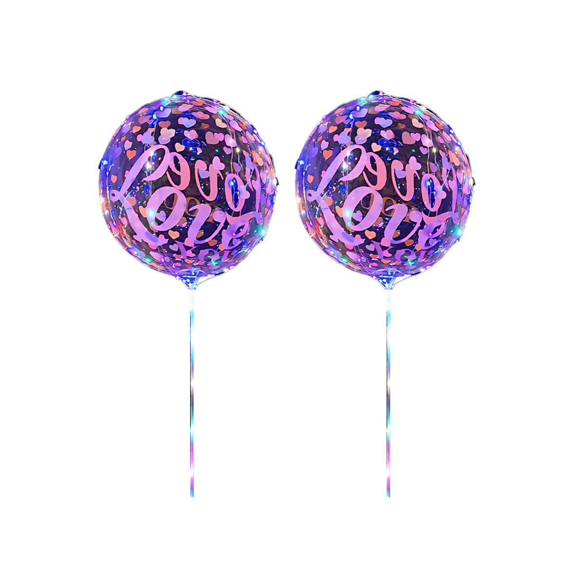 Red de red transparente estampado luminoso de 20 pulgadas bola de onda mercado nocturno puesto callejero globo decoración de cumpleaños accesorios