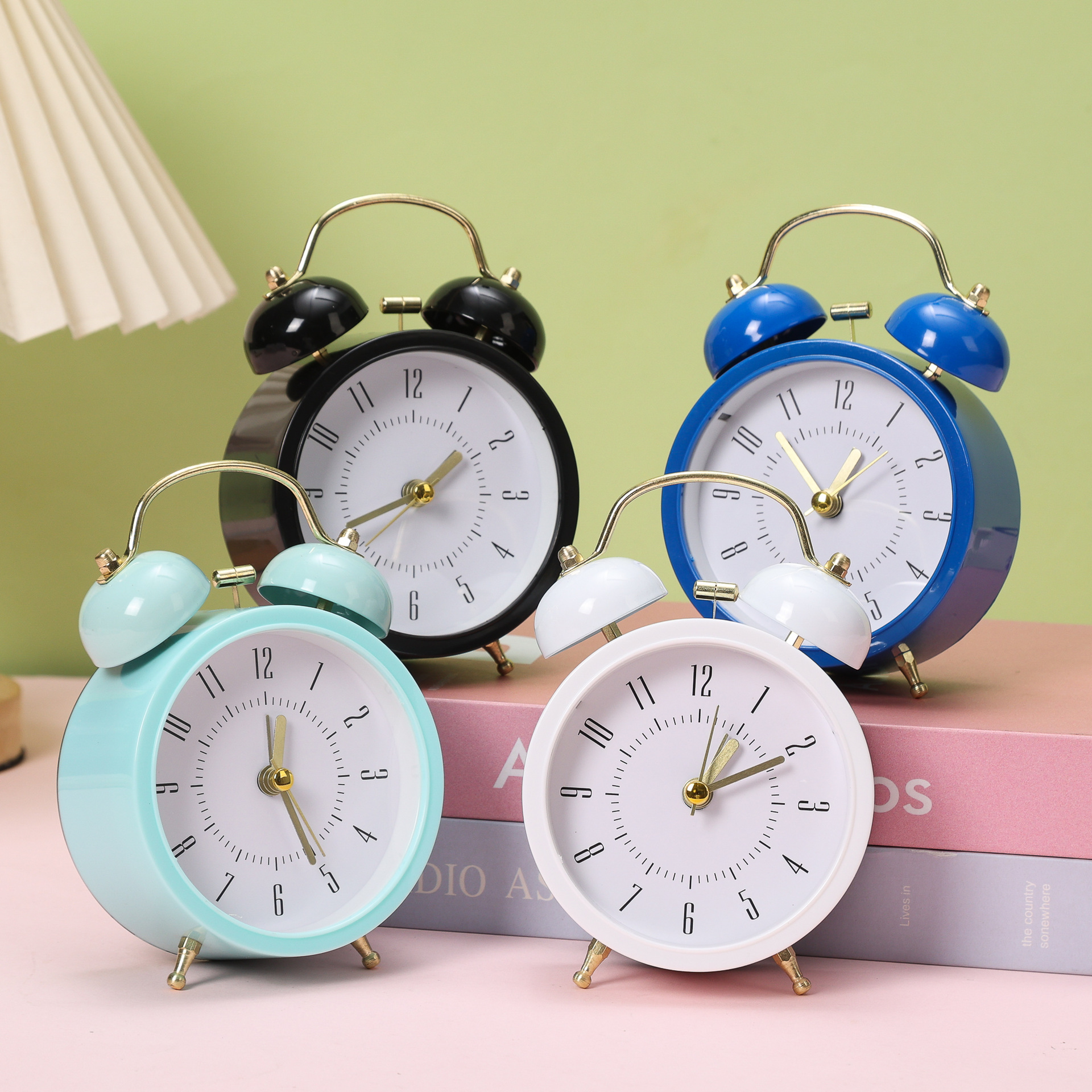 Despertador retro ruidoso con luz nocturna para dormitorio, reloj decorativo silencioso, regalo creativo para estudiantes
