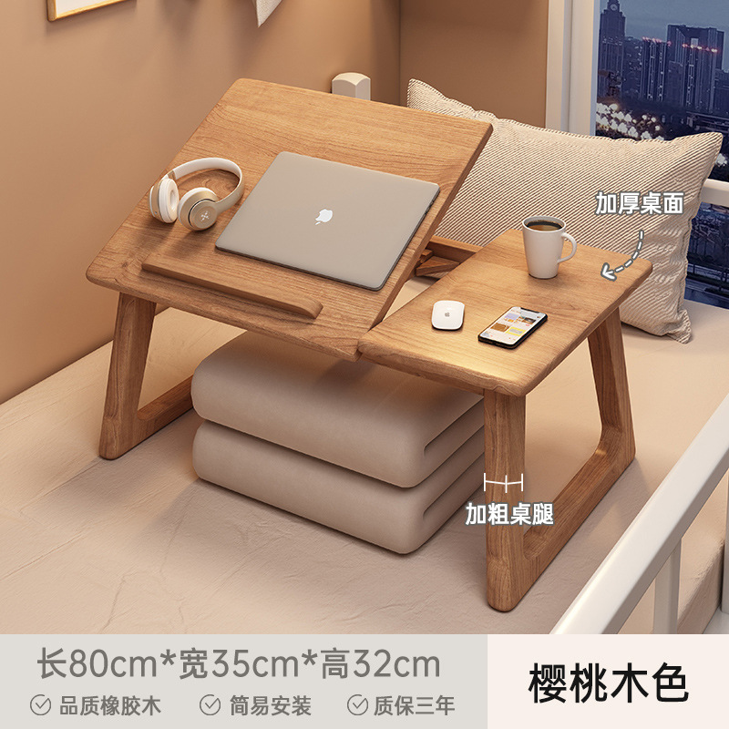 Mesa de cama pequeña mesa de madera sólida casa ventana flotante dormitorio escritorio plegable escritorio de escritorio de estudiantes escritorio de computadora portátil