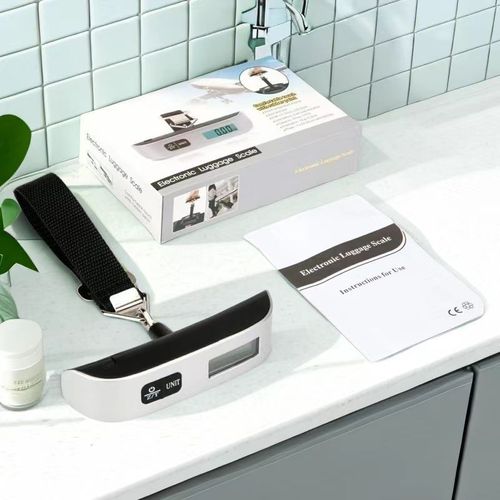 Portable Luggage Scale 50KG with Hook Electronic Scale, Handheld Weighing Scale, Coarse Handle Handheld Scale for Home Use