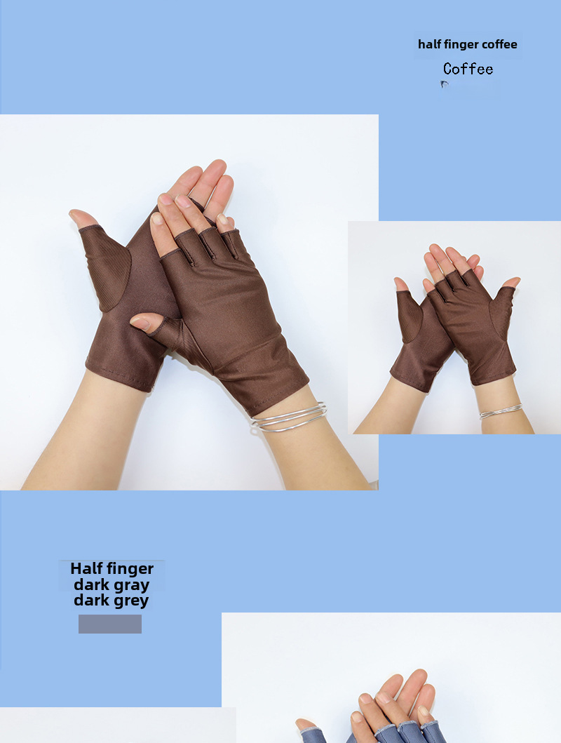 Γάντια μισού δακτύλου Dew Five-Finger Υπερελαφριά λεπτά νύχια Χορός Τετράγωνος χορός Αντηλιακό Ιππασία Οδήγηση Προστασία δύο τμημάτων Συλλογή_voghion.com
