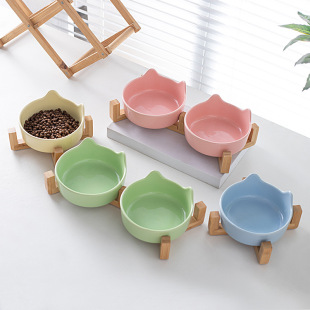 Cat Bowl, Ceramic Dog Bowl, Cat Rice Bowl, Food Bowl, Cat Food Bowl, Dog Bowl, Two-In-One Cat Food Bowl, Pet Water Bowl, Anti-Knock over
