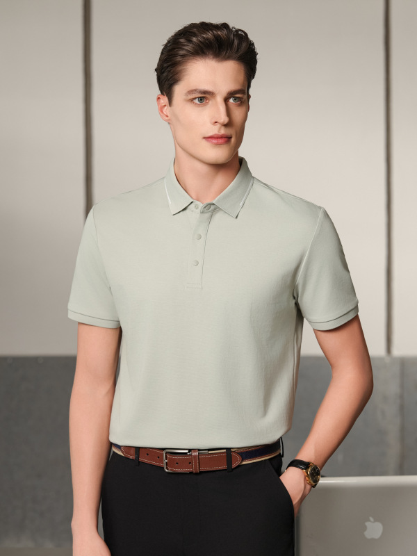 Camisas antibacterianas de algodón brocado Jacquard de hielo respiradouro anti-UV 7A de alta calidad de manga corta de verano