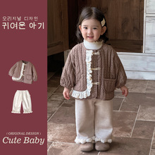 幼禾女童外套秋冬款2025儿童韩版棉衣女宝宝棉服冬季女孩裤子套装