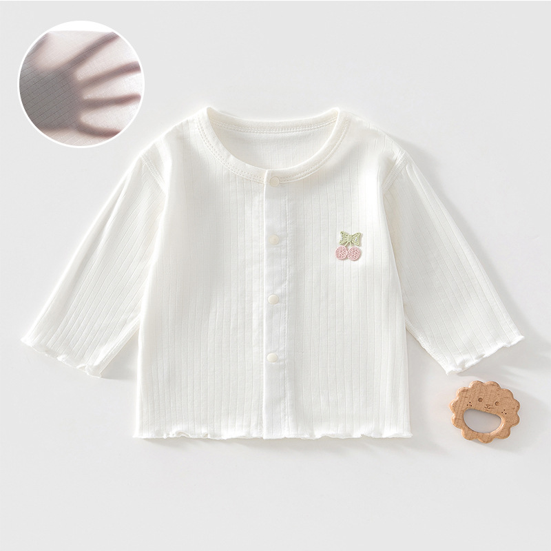 2026年夏季新款男女宝宝对开薄款单上衣夏季空调服开衫洋气小外套