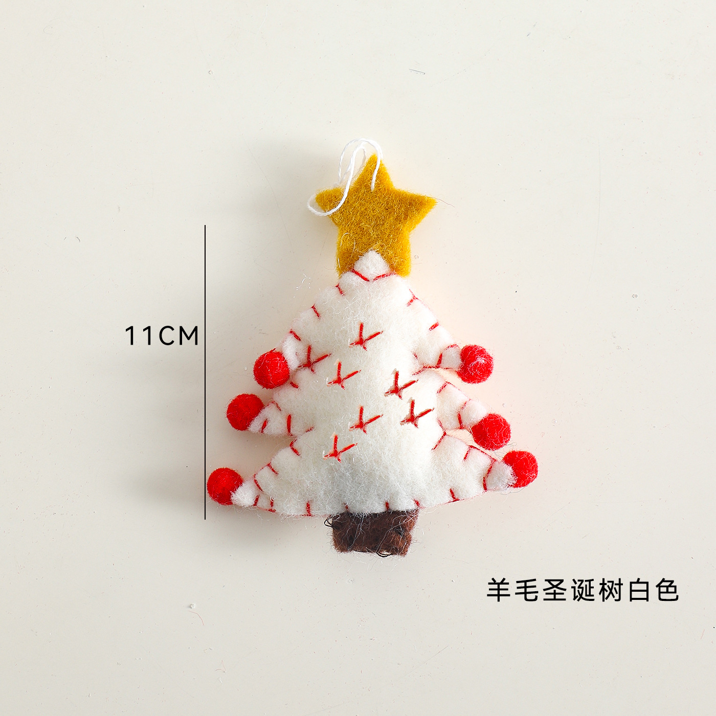 Decoración de árbol de Navidad de siete colores de fieltro de lana embalaje de flores flores floristas diy hecha a mano