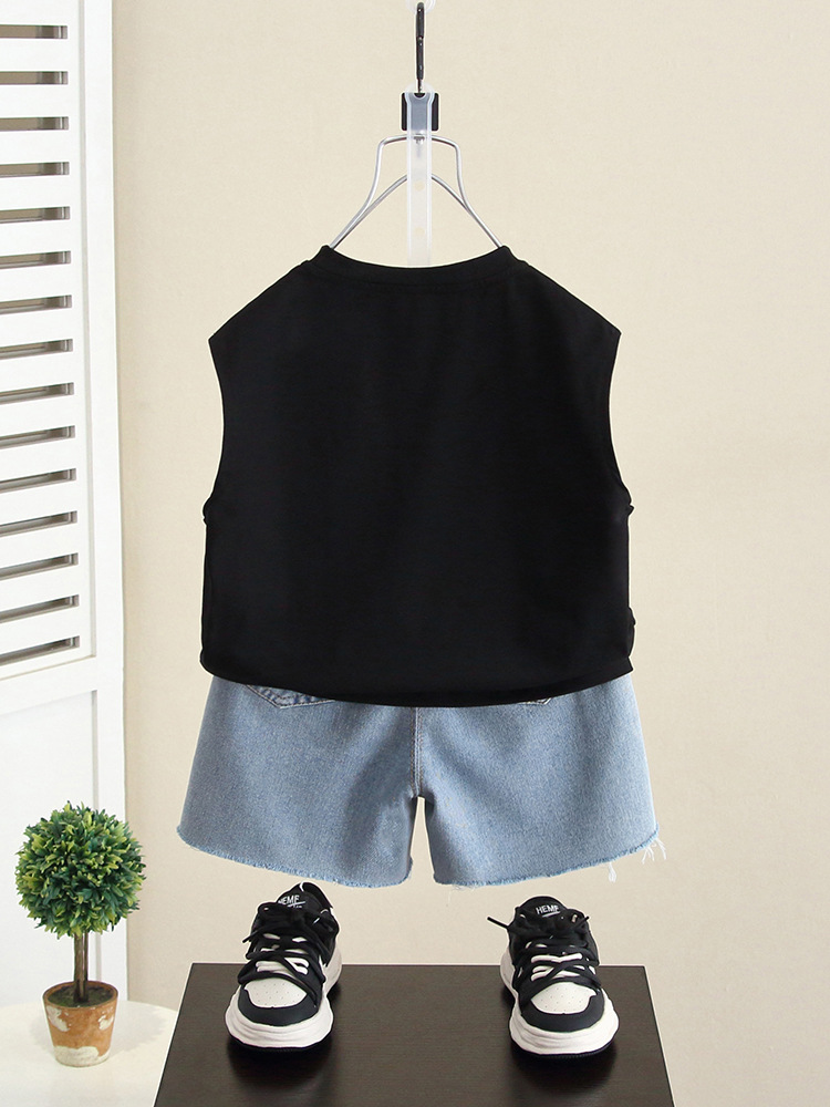 5691 ropa para niños traje de verano para niños 2025 nuevo chaleco sin mangas de verano para bebés guapos ropa de verano para niños