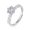 S925 sterling silver Austrian diamond ring eight -hearted eight -arrow stone luxury wedding wedding women's rings opening ring jewelry
