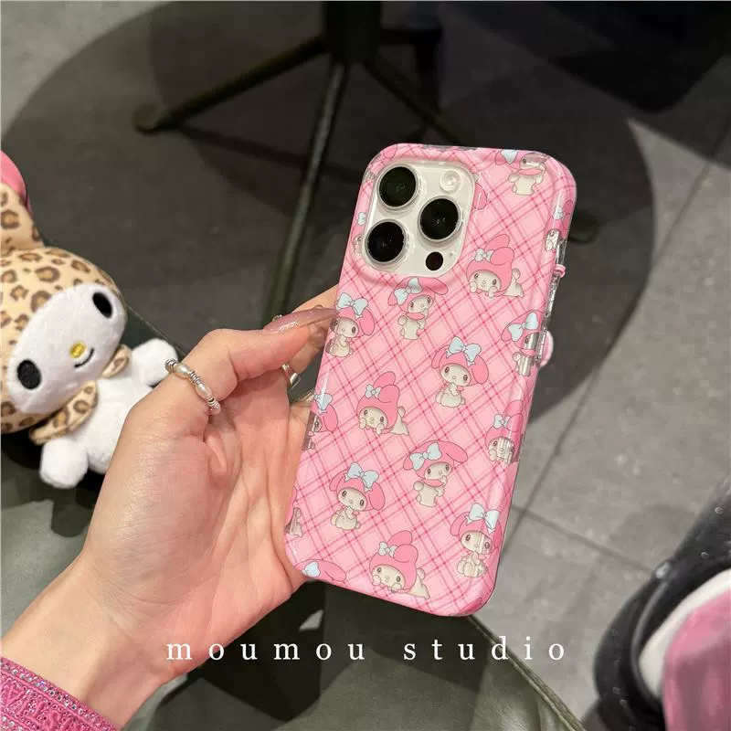 Apple, милый совместимый кролик, чехол для телефона, мультфильм iPhone 15, iPhone, 16promax