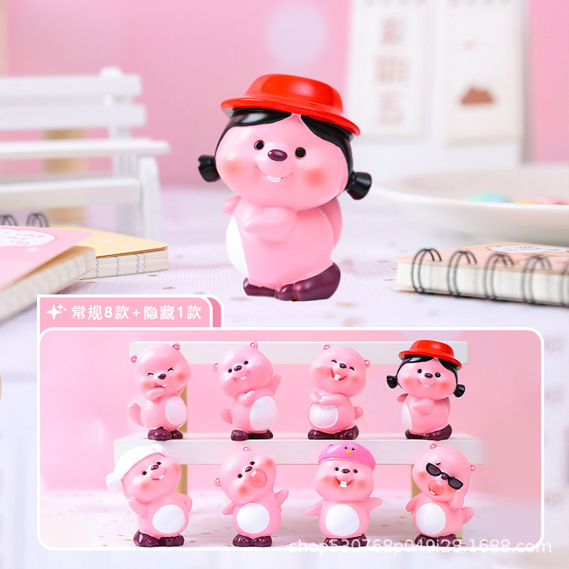 Tiktok Popular Super Cute Pink Loopy Happy Daily Cute Blind Box Trendy Loopy Office Decoration Small Ornament