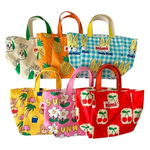 ins Style Korean Hand Bag Waterproof Bag Beach Bag Lunch Box Lunch Bag Cute Printed Three-Dimensional Shoulder Handbag