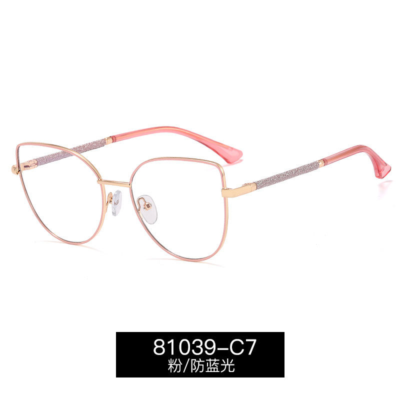 81039 moda metal de moda protector de la cara marco de gafas de luz azul marco de gafas de cara delgada gafas de miopía con grados