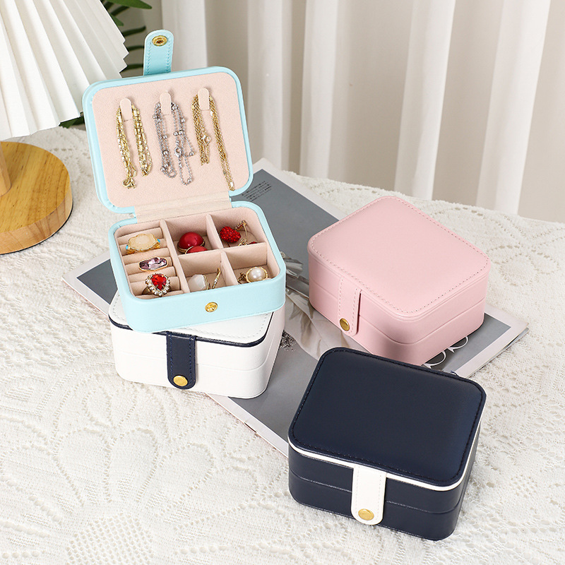 Simple Style Geometric Pu Leather Layered Jewelry Boxes 1 Piece