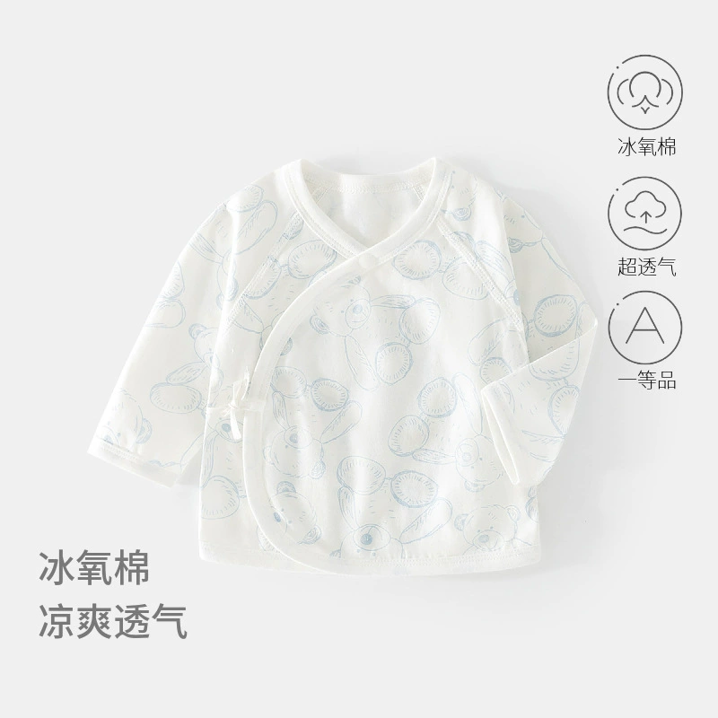 Новорожденный летний ледяной кислородный хлопок с половинной спиной детский топ без костей