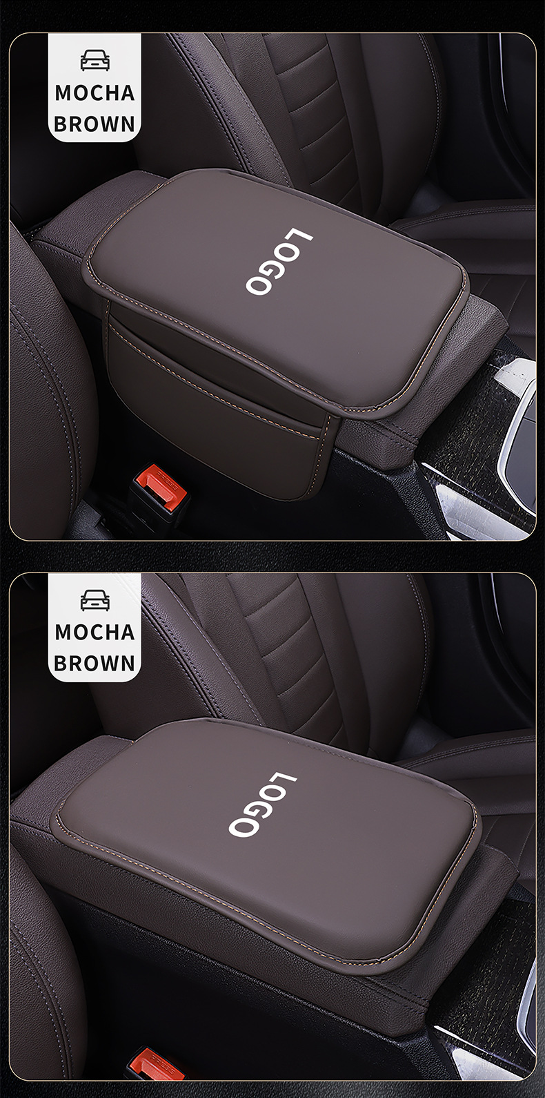 Car Armrest Box Pad Leather Elbow Support