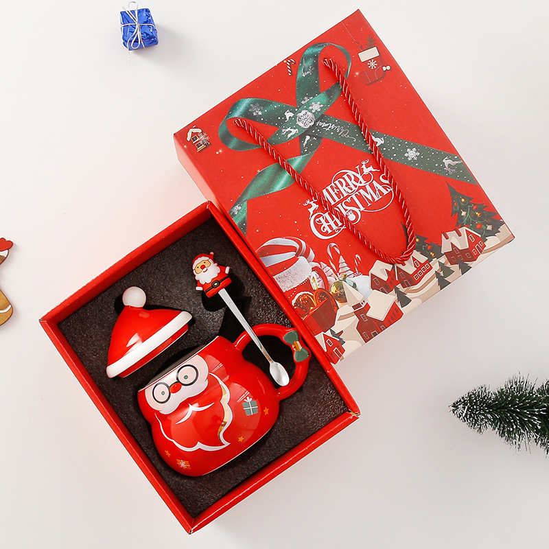 Taza de cerámica Copa de Navidad del norte de Europa viento gran capacidad muñeco de nieve árbol de Navidad Santa Claus regalo ideas creativas