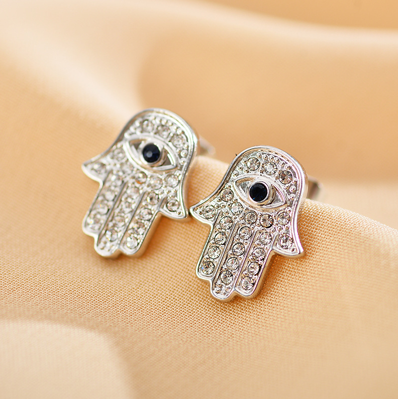 Unisex Gender 1 Pair Ethnic Style Animal Palm Copper Plating Inlay Zircon Ear Studs