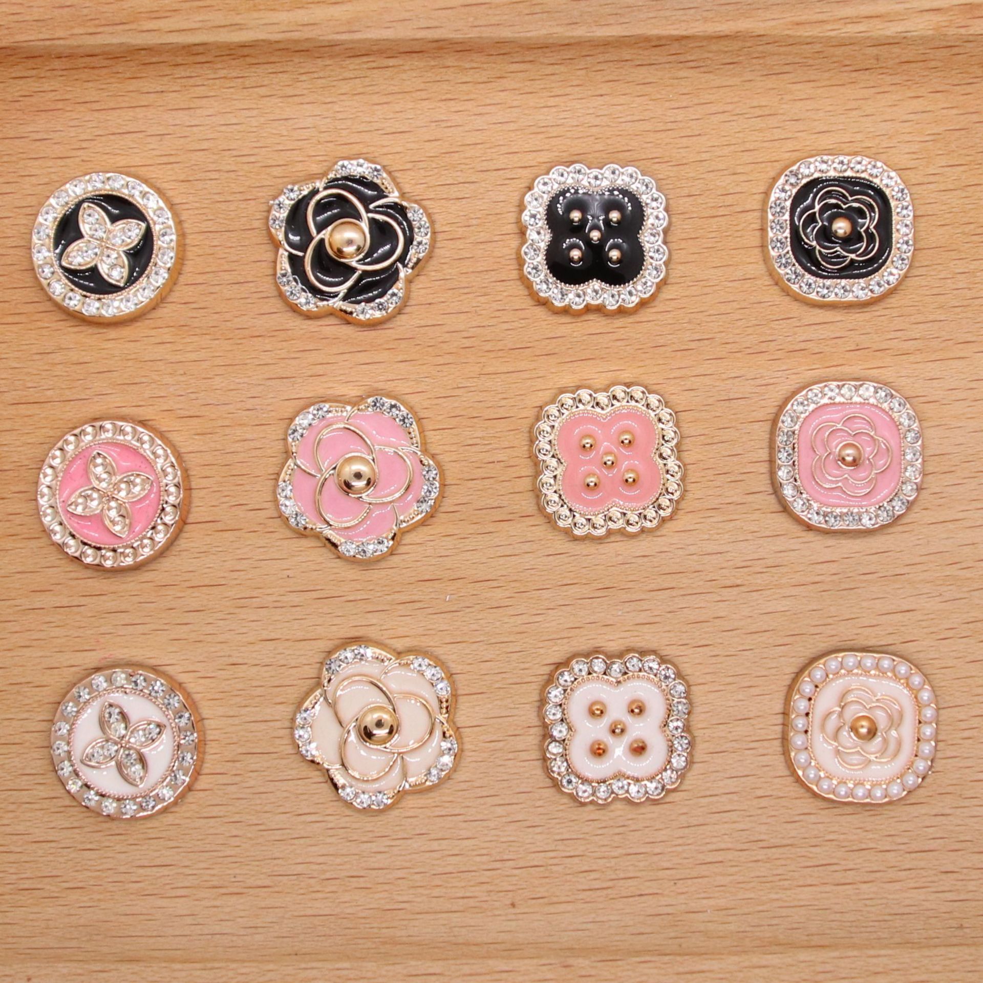 高级小香风花朵鞋花洞洞鞋配饰鞋扣点胶装饰鞋扣装饰配件