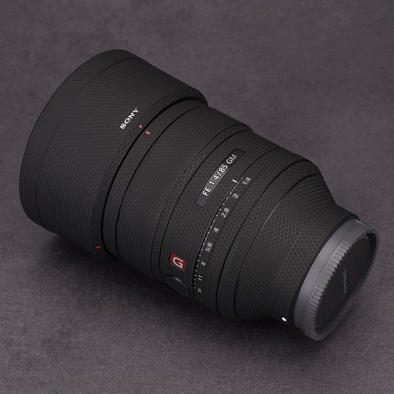Защитная пленка для объектива Sony 85F1.4 GM первого поколения, 85-1.4, матовый кожаный узор, карбоновый мат