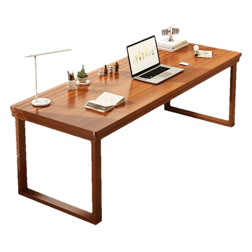 Mesa de comedor de madera maciza Luz de lujo simple moderno rectangular japonés combinación de mesa y silla hogar pequeño apartamento mesa de color nogal