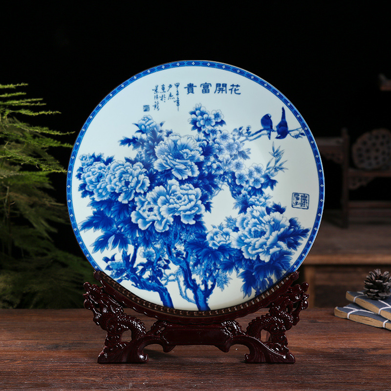 青花花开富贵