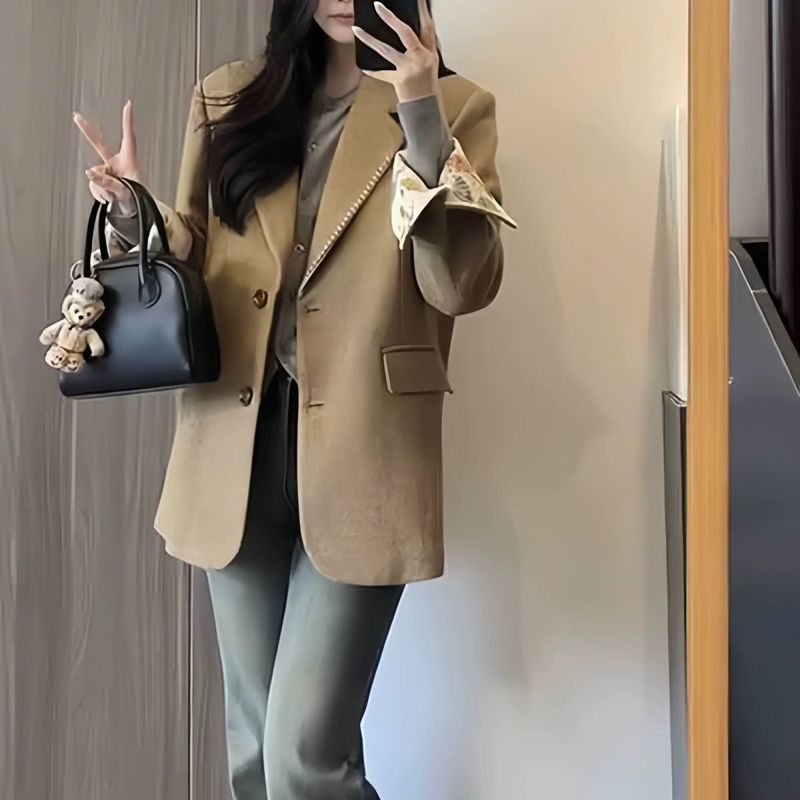 西装外套女韩版气质高级感春季新款设计感小众宽松显瘦西服上衣潮|undefined
