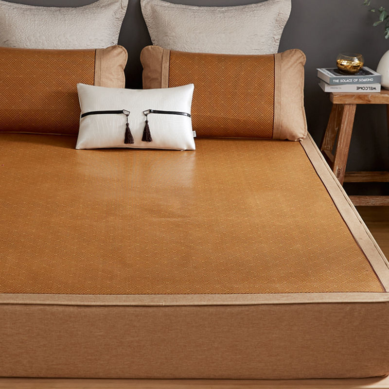 床笠款双面藤席1.5冰丝凉席婴儿夏季加厚1.8可折叠纯藤全包软透气