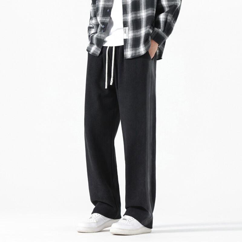 Men's Versatile Casual Pants 2026 New Model Washed Black with Spray Coating for Young and Middle-Aged Men, Straight-Leg Pants Wholesale Men's Versatile Casual Pants 2026 New Model Washed Black with Spray Coating for Young and Middle-Aged Men, Straight-Leg Pants Wholesale