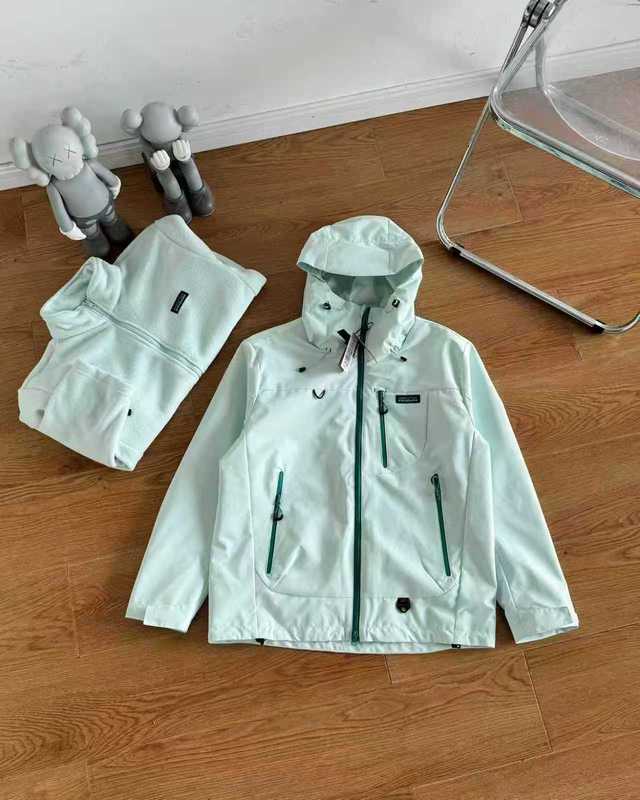 pata巴塔户外三合一内胆冲锋衣外套  情侣款冲峰衣两件套登山服|undefined