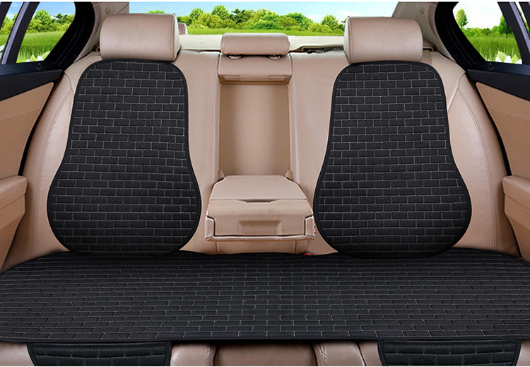 Neutral Car Seat Cushion Four-Season Single-Piece Three-Piece Set Free of Binding Non-Slip Breathable Seat Cushion Seat Cover Linen Brick Seat Cushion