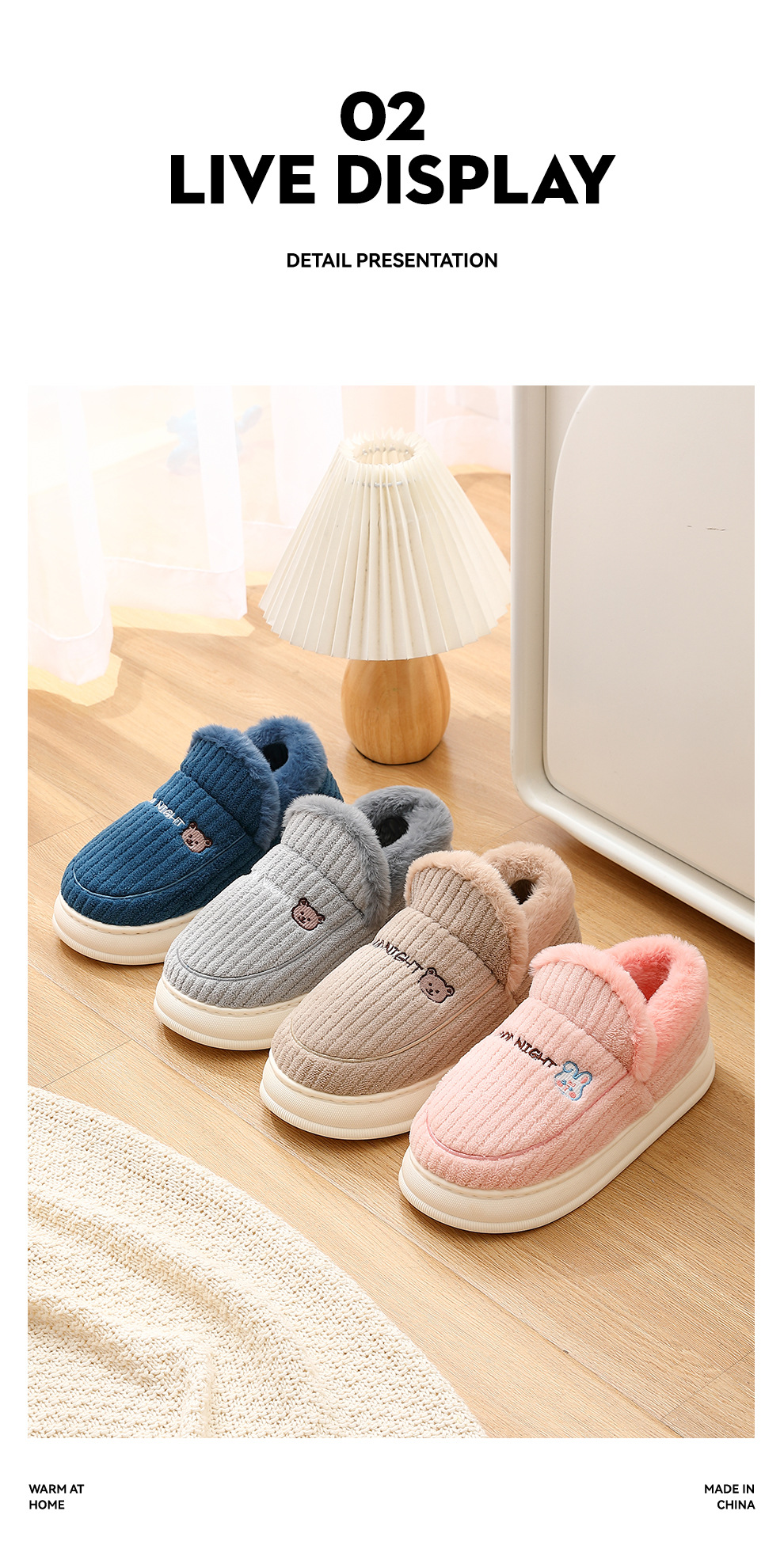 Title 8, Herren Hausschuhe aus Baumwolle, Winter, mit Fe...