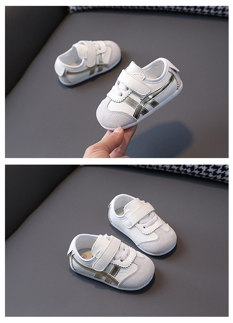 Sneakers per bambini in pelle con suola morbida primi passi_voghion.com