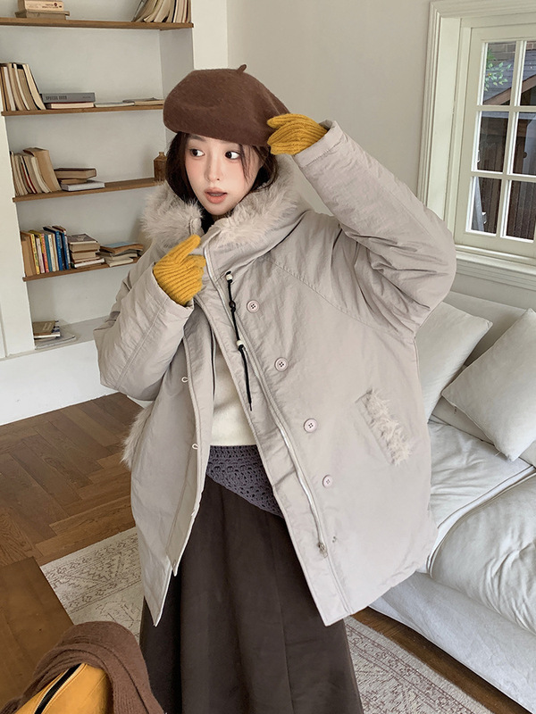 座山雕中长款棉服2025冬季新款韩版宽松百搭棉衣加绒棉袄外套潮|undefined