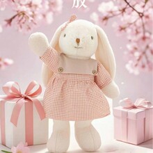 正版抱抱宝贝百合兔玩偶抱枕儿童安抚长耳兔兔毛玩偶抱睡毛绒公仔