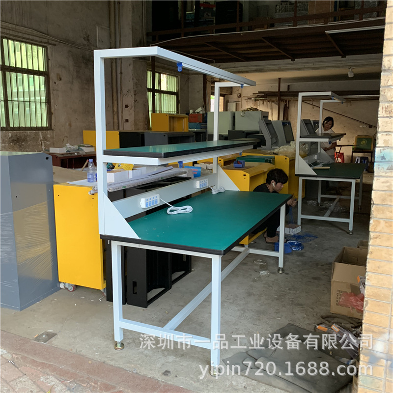 一品流水线重型工作台学校实验室维修检验装配虎钳工作桌三抽屉
