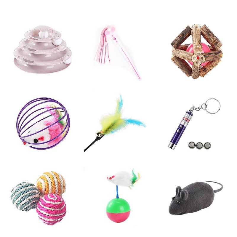 Set de juguetes para gatos auto-hi para aliviar el aburrimiento láser para gatos juguetes para gatos para mascotas plumas para gatos pequeños artículos para mascotas para gatos
