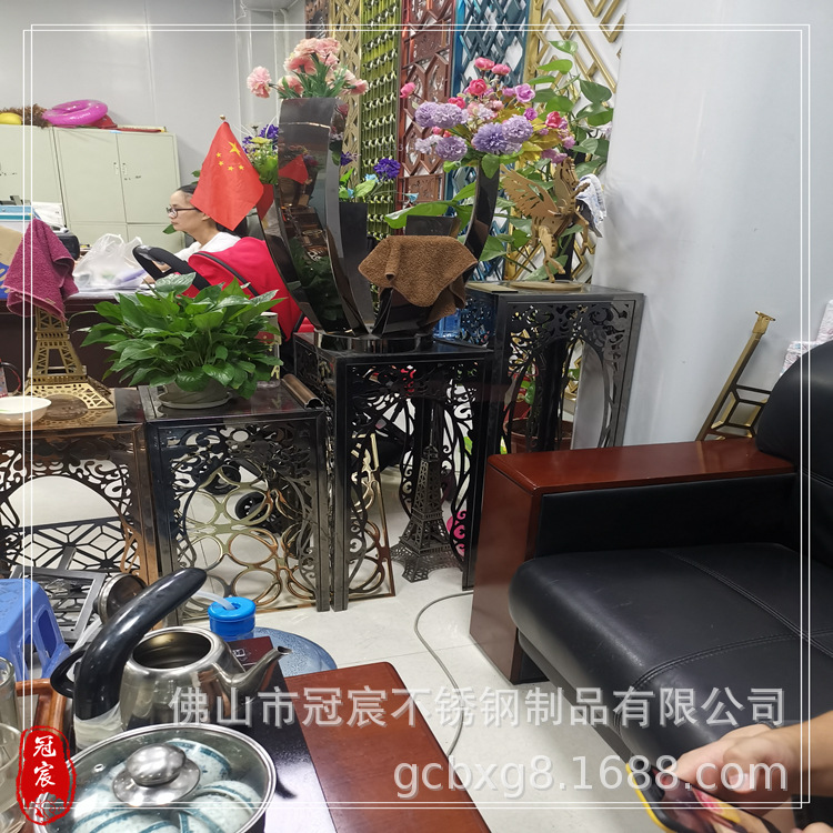 古铜拉丝方形烤漆电镀不锈钢花箱户外景观金属大树池树围