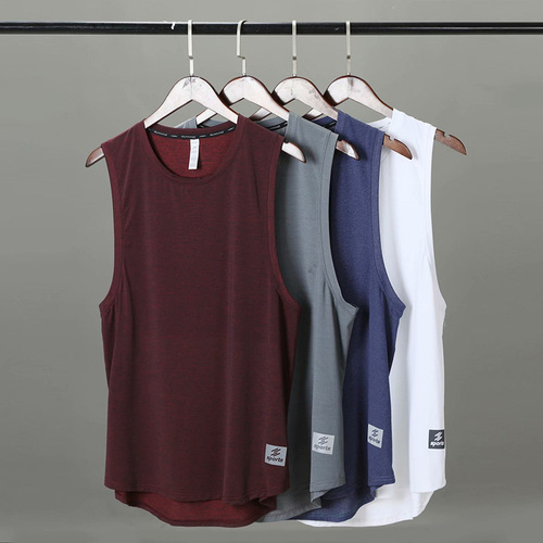 Men's  Summer European and American Sports Tank Top, Sleeveless Fitness T-shirt and Base Layer for Running, Amazon International Trade