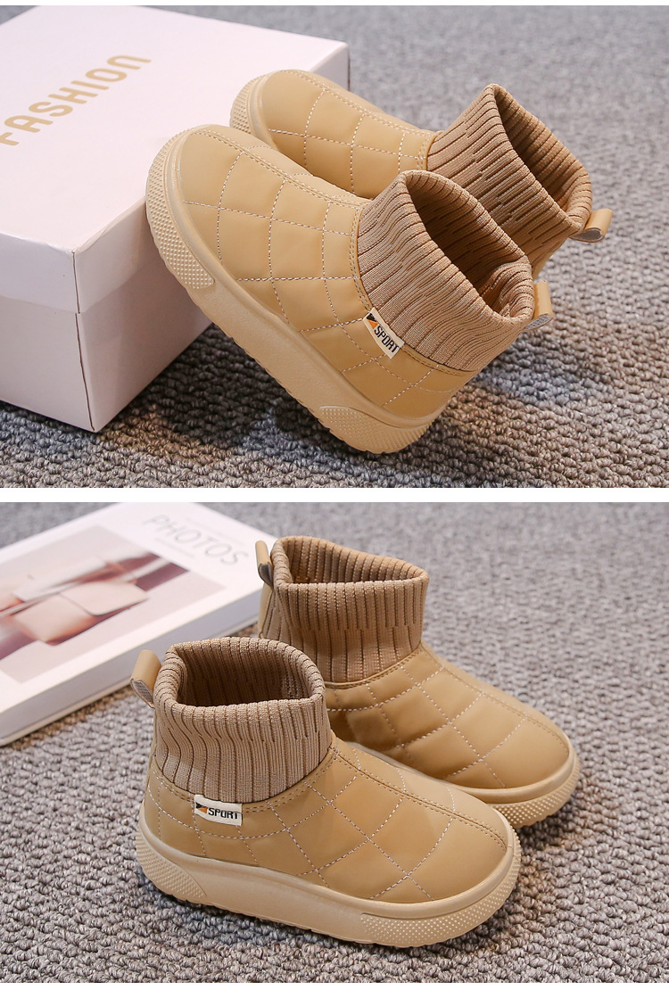 Kinder-Stiefel aus Samtbaumwolle, Winter 2025, neue Socken und Stiefel für Jungen und Mädchen, warm und dick gefüttert, Schneestiefel_voghion.com