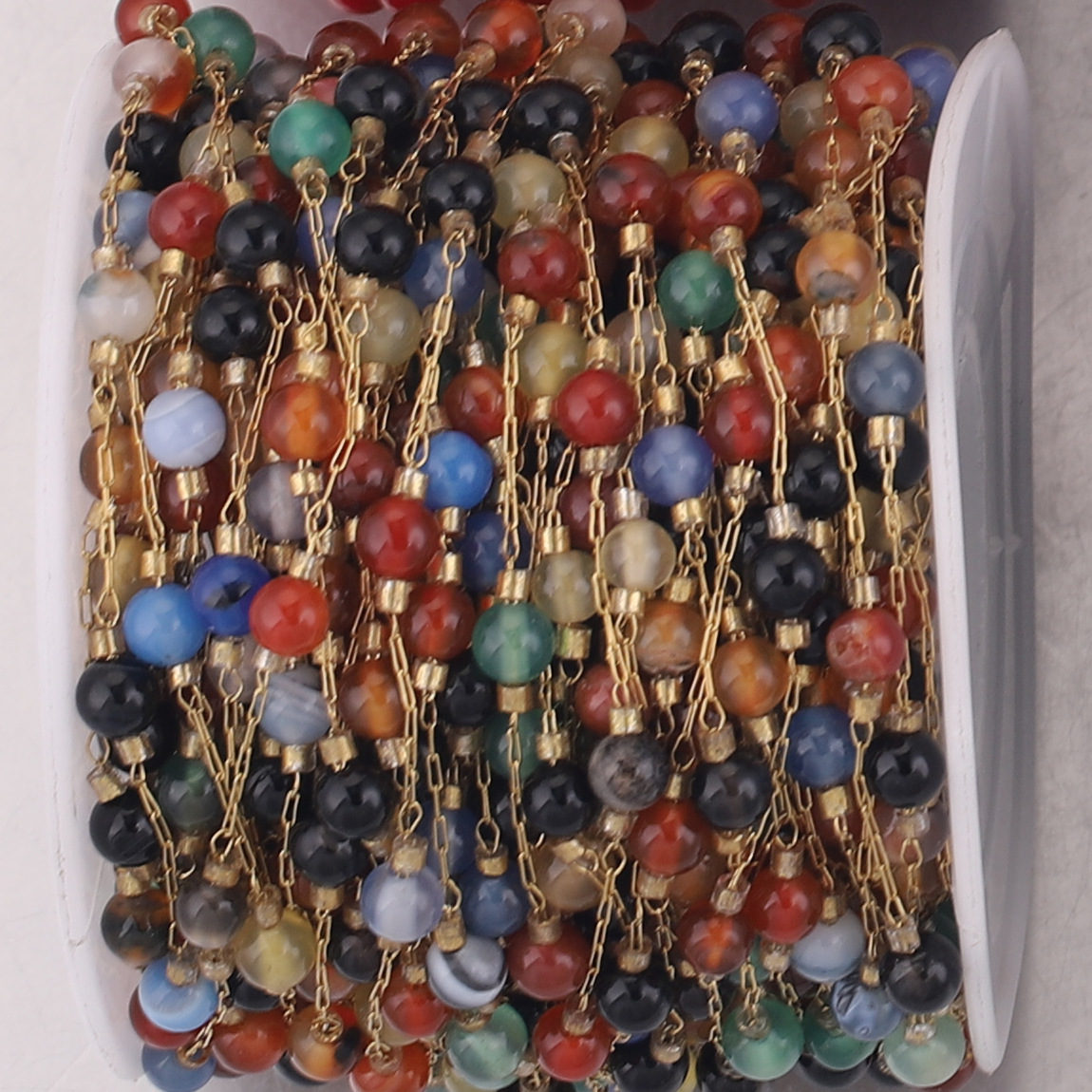 Cadena de piedra natural vacío chapado en oro de acero inoxidable cadena DIY pulsera collar suéter cadena accesorios de la joyería material