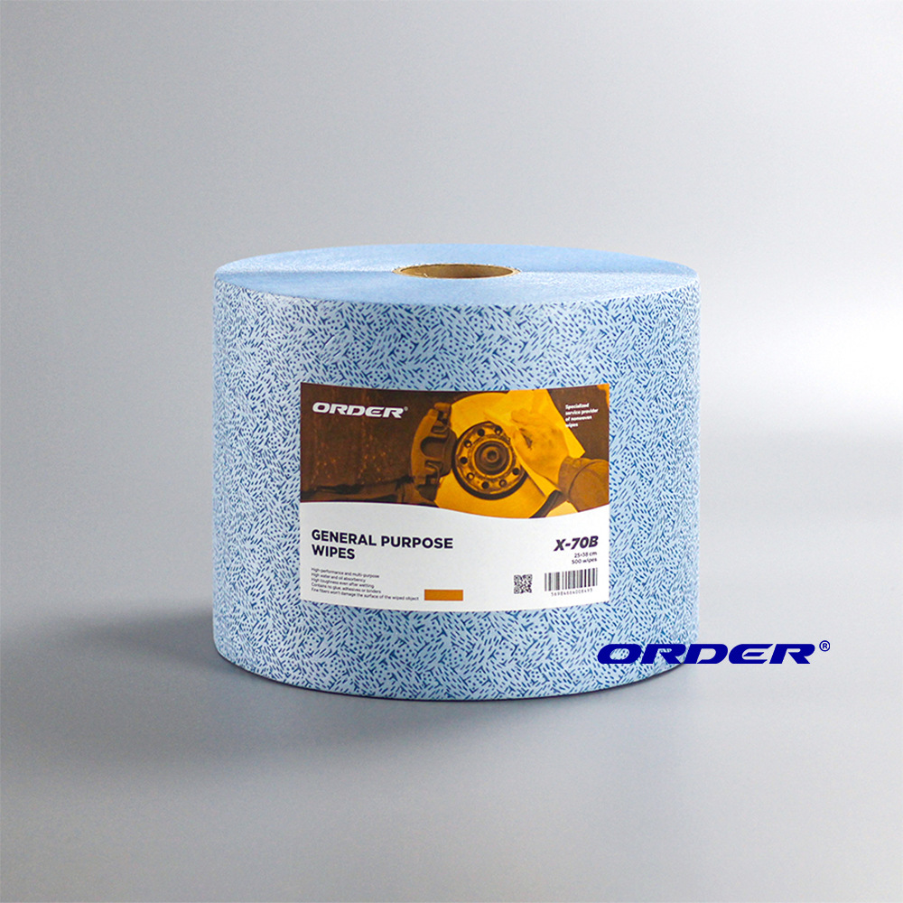 ORDER 蓝色工业大卷熔喷吸油擦拭布 吸水除油擦拭纸 厂家供应