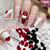 Demi-season three dimensional white accessory for manicure for nails, light luxury style