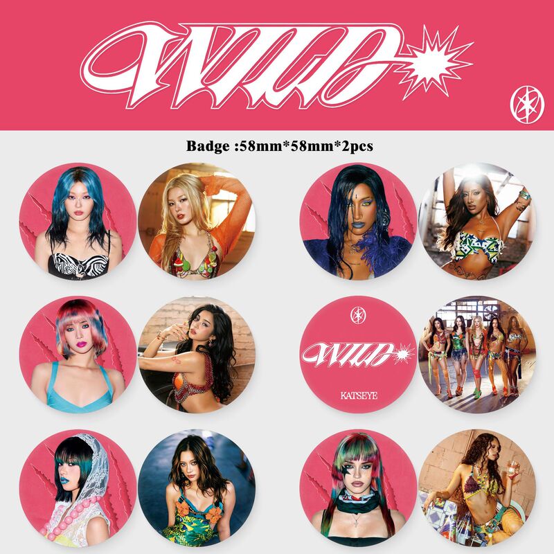 KATSEYE badge, new album WILD merchandise accessories, pendant, katsye Ma Tiekou badge, Lara KATSEYE badge, new album WILD merchandise accessories, pendant, katsye Ma Tiekou badge, Lara