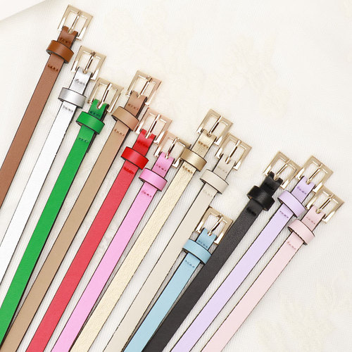 Spring and Summer 1.0 Fine Waist Women's Versatile Dress PU Ladies Belt Multiple Colors Match Suit Jacket Decorative Belt