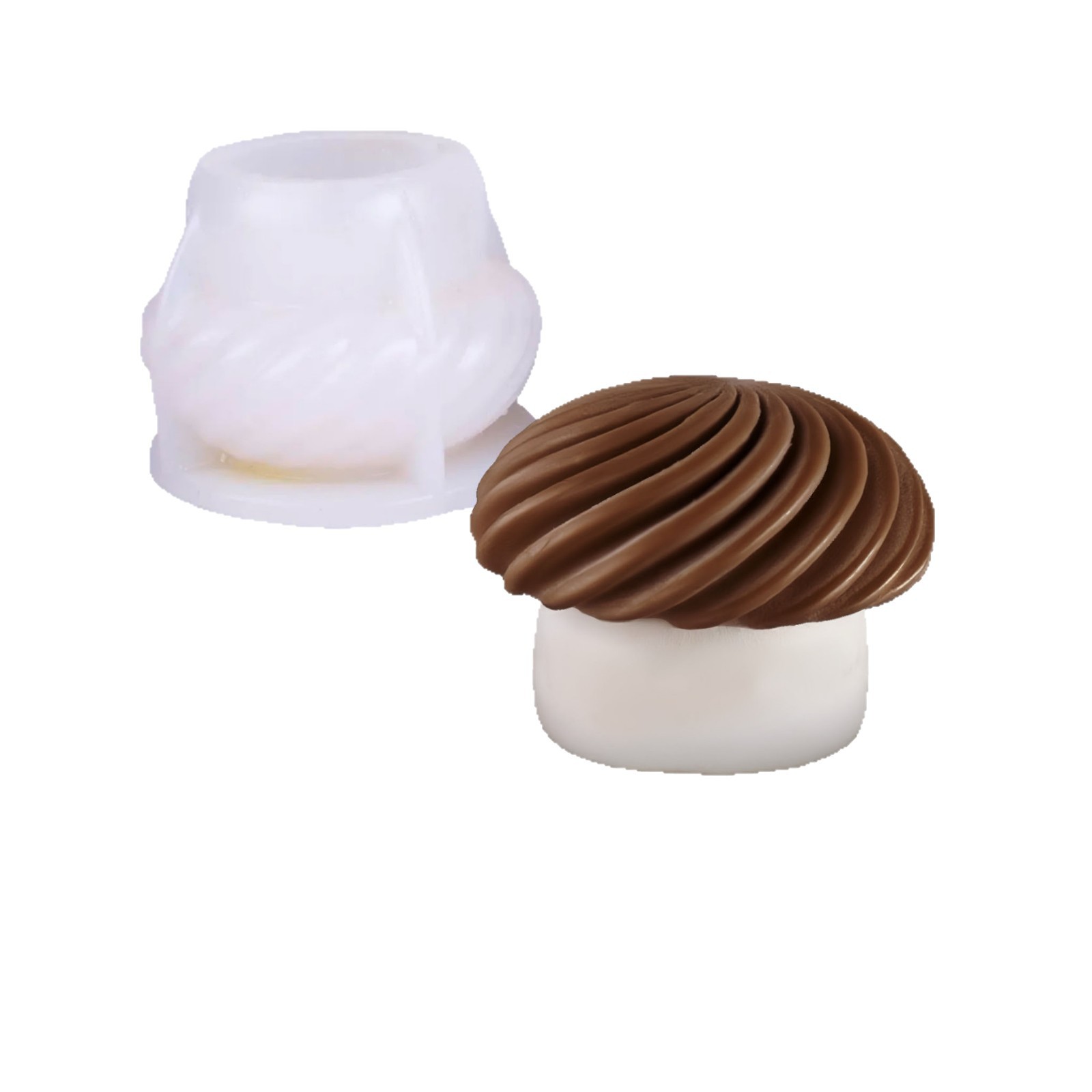 Molde Silicona Espiral Champiñón — Pudín, Chocolate, Mousse