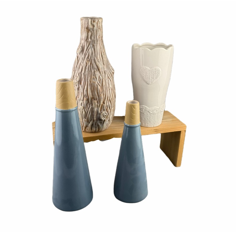 Dehua cerámica blanco arreglo de flores decoración artesanía estilo Europeo Home Hotel Oficina florero Decoración