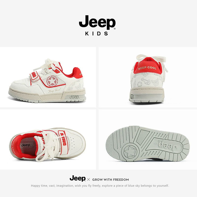 Детские кроссовки для спорта (Jeep) 2024 весна/осень, дышащая повседневная обувь, размеры 25–38