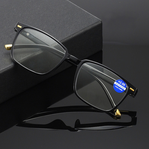 Fashionable anti-blue light high-definition comfortable reading glasses for men, middle-aged and elderly people, full-frame hyperopic reading glasses for street stalls wholesale