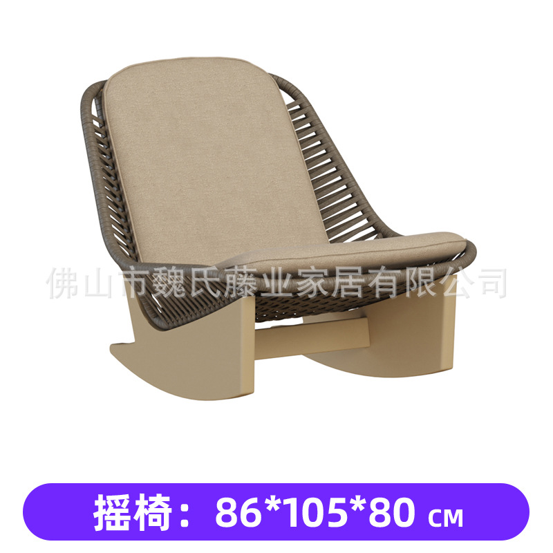 Sofá al aire libre de tela de caña patio de muebles de alojamiento modelo de habitación de hotel balcón de diseño casual combinación de sofá