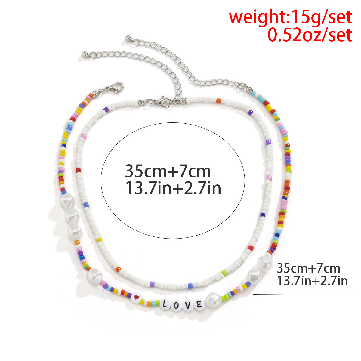 Retro Mix Match Color Stitching Pearl Letter Miyuki Beads Braided Necklace Wholesale Nihaojewelry display picture 6